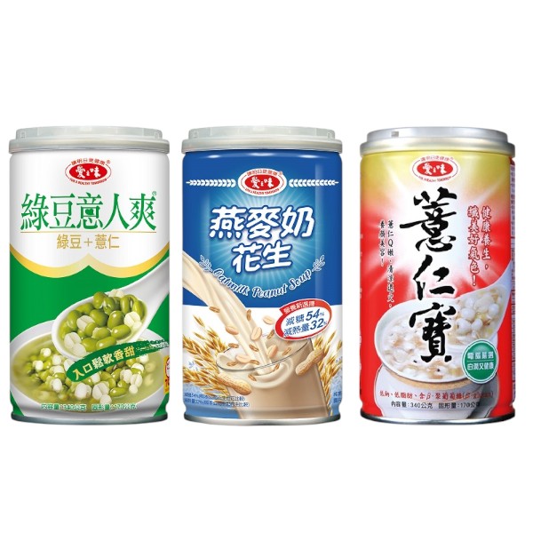 愛之味綠豆意人爽/燕麥奶花生/薏仁寶 6入