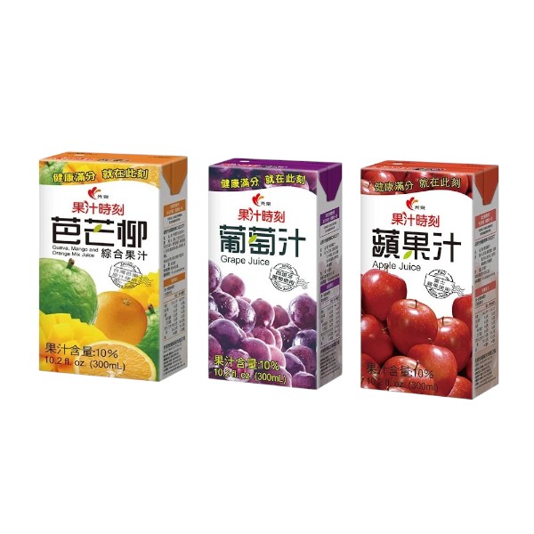 光泉果汁時刻 芭芒柳綜合果汁/葡萄汁/蘋果汁 6入裝