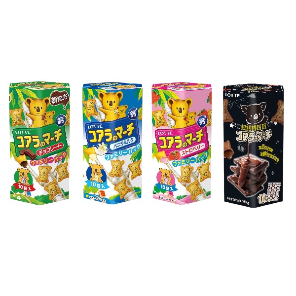 LOTTE小熊餅乾家庭號 草莓/牛奶/巧克力/濃黑巧克力