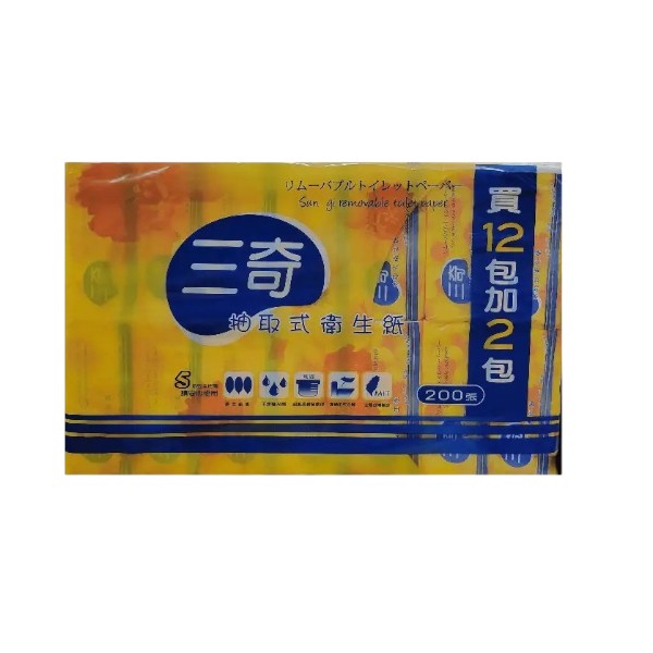 三奇抽取式衛生紙 200張x14包