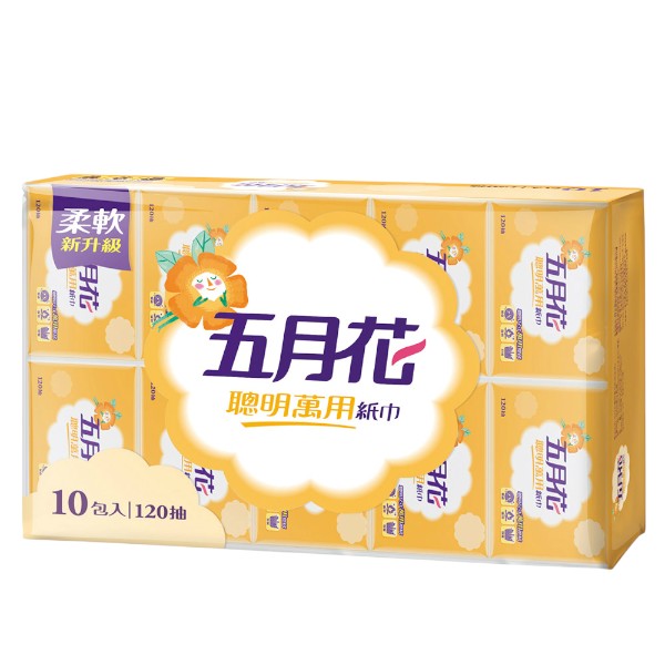 五月花聰明萬用紙巾 120抽x10包