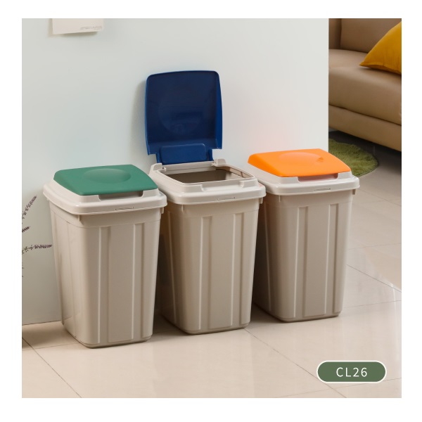 KEYWAY-CL26 日式分類附蓋垃圾桶